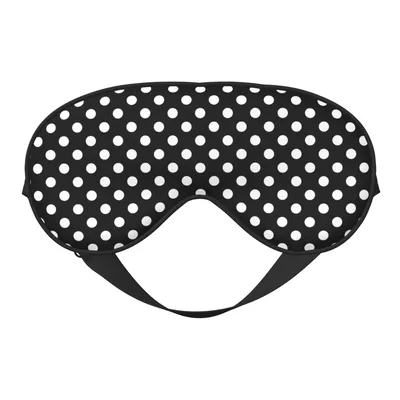White Polka Dots Pattern Sleep Mask for Classic Black and White Style