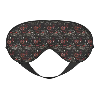 Skull Motorcycle Pattern Sleep Mask for Biker Enthusiasts