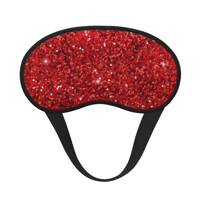 Red Glitter Print Sleep Mask Sparkling Red Eye Cover for Night