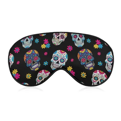 Sugar Skulls Flowers Pattern Sleep Mask for Bold Nighttime Style