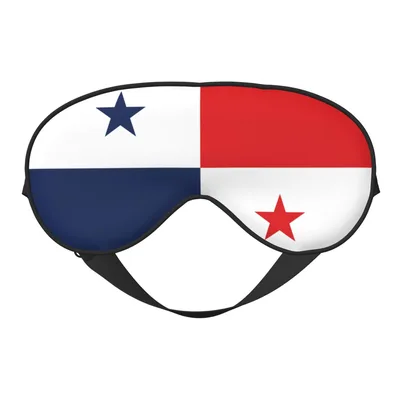 Panama Flag Blue Red Sleep Mask for National Pride and Rest