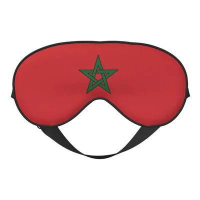 Morocco Flag Design Sleep Mask: Red Background with Green Star