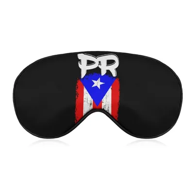Puerto Rico Flag Sleep Mask - Distressed PR Design on Black
