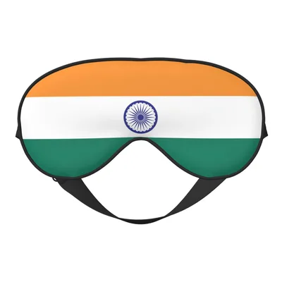 India Flag Design Sleep Mask: Patriotic Tricolor Eye Cover
