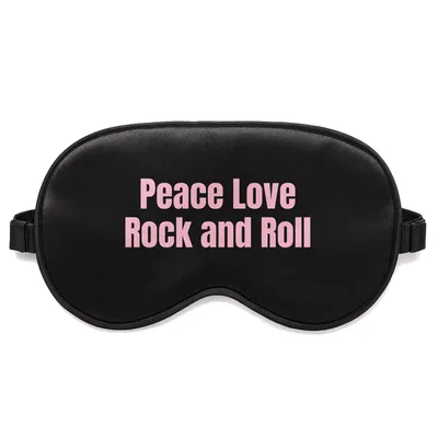 Peace Love Rock Sleep Mask: Vintage Guitarist Design for Music Lovers