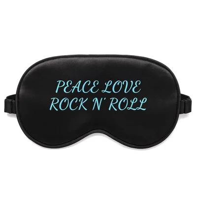 Rock N Roll Sleep Mask: Peace Love Rock N' Roll Design