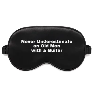 Grandpa Guitarist Sleep Mask: Bold Text for Music Lovers