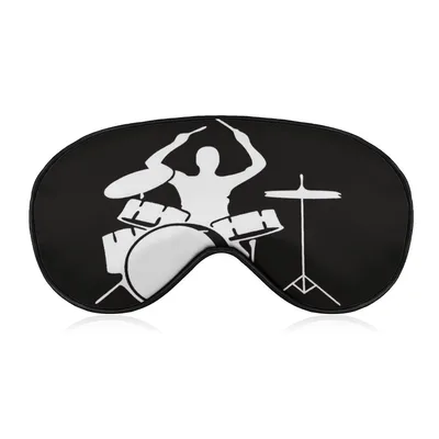 Drummer Drum Kit Sleep Mask: Percussionist Silhouette Design