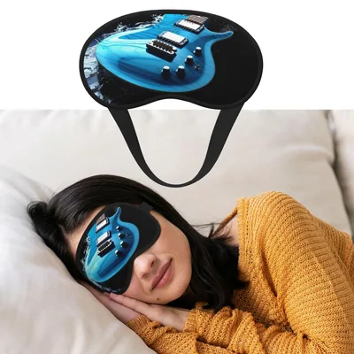 Blue Electric Guitar Sleep Mask for Rocking Your Rest