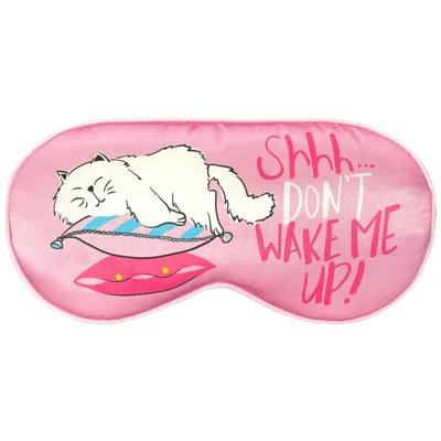 Cat Nap Humor Sleep Mask: Shhh Don't Wake Me Up Design