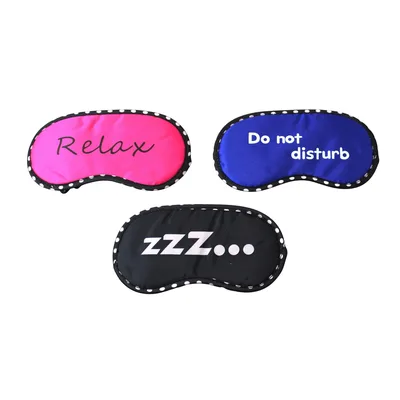 Relax Zzz Nap Humor Sleep Mask Set of 3 for Deep Rest