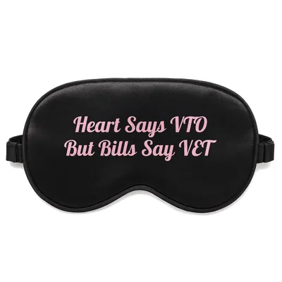 Heart Says VTO Sleep Mask for Veterinary Workers Needing Rest
