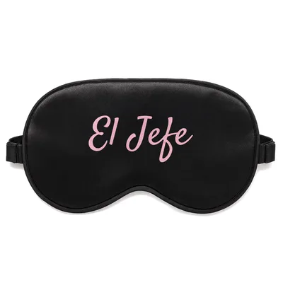 El Jefe Boss Sleep Mask - Pink Script Design for Home Leaders