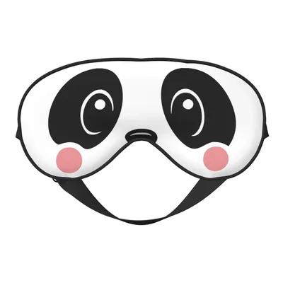 Cute Panda Sleep Mask: A Black and White Face with Rosy Cheeks