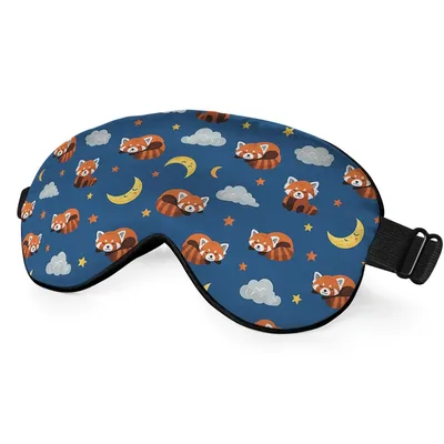 Red Panda Night Sky Sleep Mask for Cute Animal Lovers