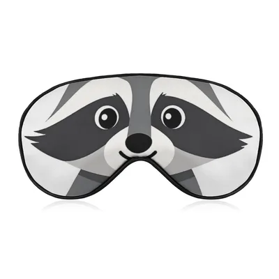 Raccoon Face Sleep Mask: Cute Cartoon Raccoon Design for Night