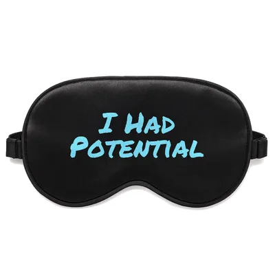 Wasted Potential Sleep Mask: Sarcastic Blue Text Design for Introverts