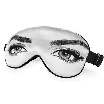 Woman Eyelashes Sleep Mask: Bold Black-and-White Eyes
