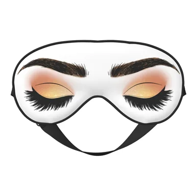 Closed Eyes Makeup Sleep Mask: Glam Lashes and Gold Shimmer