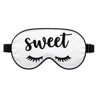 Closed Lashes Sleep Mask with Sweet Script and Eyelash Design