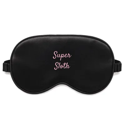 Super Sloth Sleep Mask: Pink Script Text Design for Animal Lovers