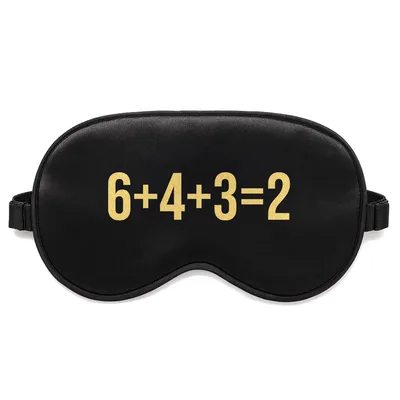 Baseball Double Play Sleep Mask: 6+4+3=2 Math Joke