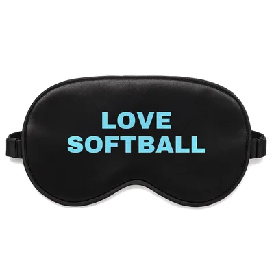 Softball Lover Sleep Mask: Bold Blue Text Design for Fans