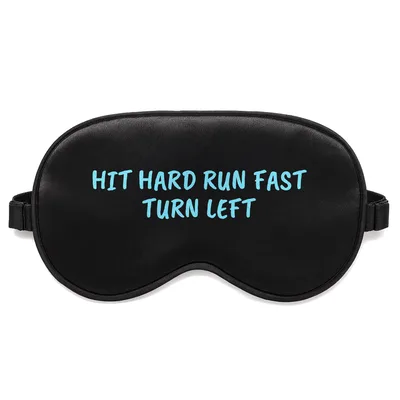 Baseball Runner Sleep Mask: Hit Hard Run Fast Turn Left Design