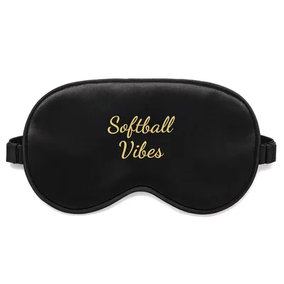 Softball Vibes Sleep Mask: Retro Script Design for Players