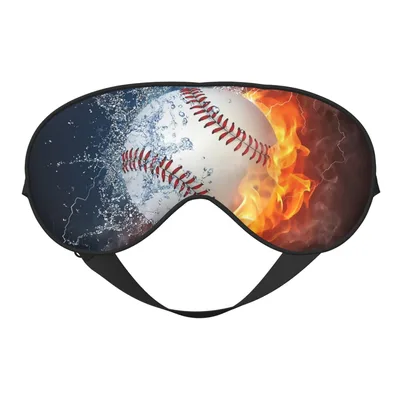 Baseball Lover Sleep Mask with Fire and Water Design