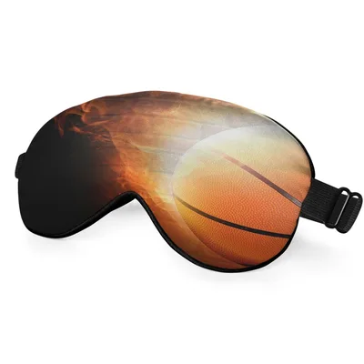 Fiery Basketball Sports Design Sleep Mask for Passionate Players