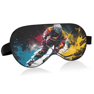 Hockey Player Art Sleep Mask for Fans of the Ice Game