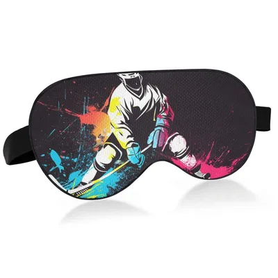 Hockey Player Splash Art Sleep Mask for Active Fans