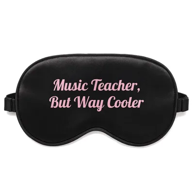 Cool Music Teacher Sleep Mask: Pink Script Design for Educators