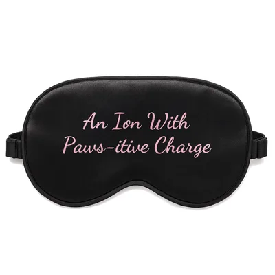 Chemistry Cat Pun Sleep Mask: An Ion With Paws-itive Charge
