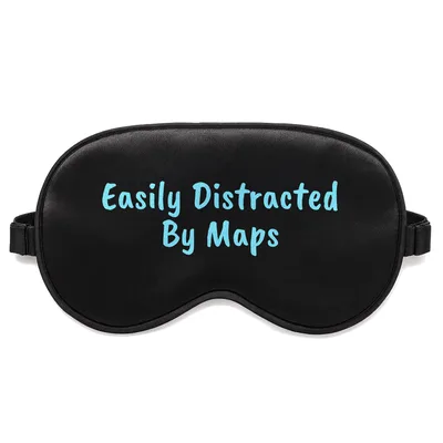 Map Lover Sleep Mask: Easily Distracted By Maps Design