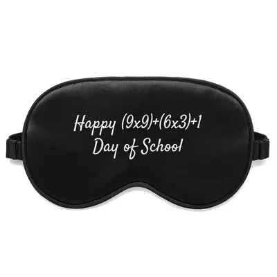 Math Teacher 100th Day Sleep Mask: Happy Equation Design