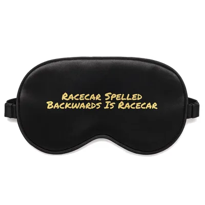 Palindrome Racecar Sleep Mask for Mechanic Humor Lovers