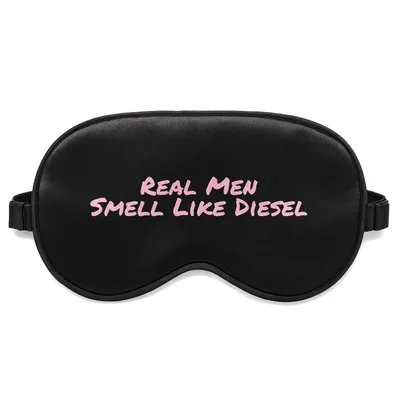 Real Men Diesel Sleep Mask: Bold Pink Text Design for Tradespeople