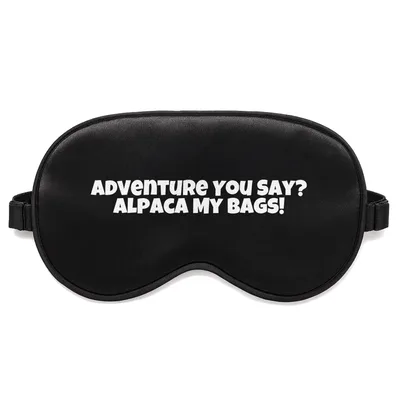 Alpaca Travel Lover Sleep Mask: Adventure You Say Print