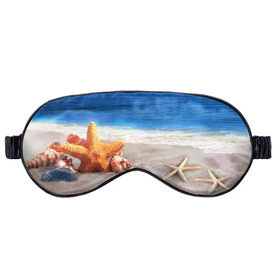 Starfish Seashell Beach Sleep Mask: Coastal Starfish and Shells Design