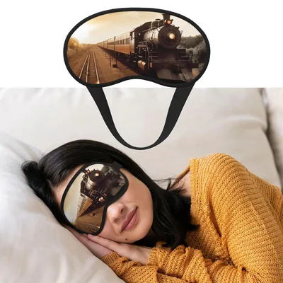 Vintage Steam Train Sleep Mask for Railway Lovers
