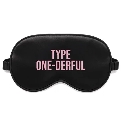 Type One Diabetes Awareness Sleep Mask: Type One-Derful Pun Design